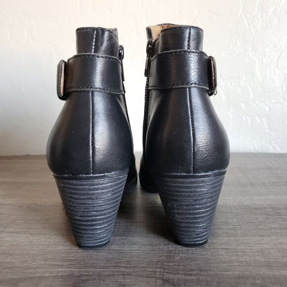 Montana Artisan Crafted Leather Ankle Boots Booties Black Size Women's 11 Buckle - Picture 4 of 12